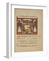 Preparing medicine from Honey,-Islamic School-Framed Giclee Print