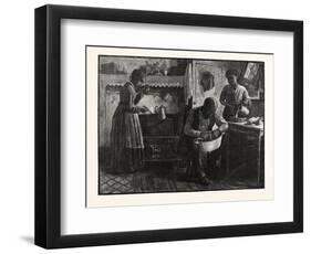 Preparing Thanksgiving Dinner.-Drawn S. G. Mccutcheon , USA, America, United States, American, 1880-null-Framed Premium Giclee Print