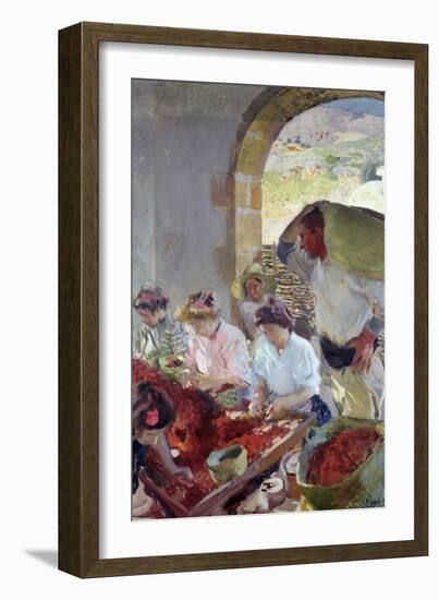 Preparing the Dry Grapes, 1890-Joaquín Sorolla y Bastida-Framed Giclee Print