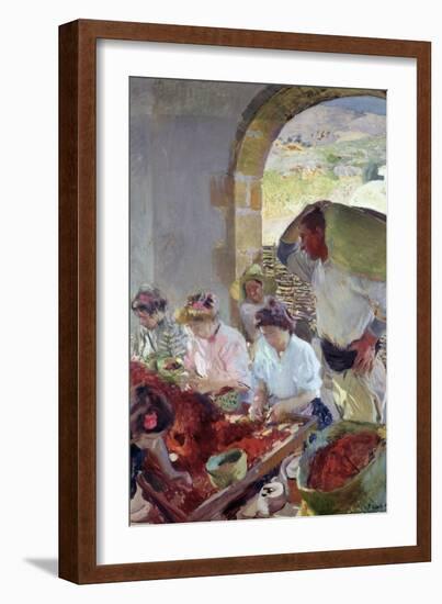 Preparing the Dry Grapes, 1890-Joaquín Sorolla y Bastida-Framed Giclee Print