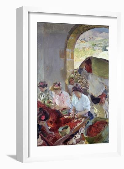 Preparing the Dry Grapes, 1890-Joaquín Sorolla y Bastida-Framed Giclee Print