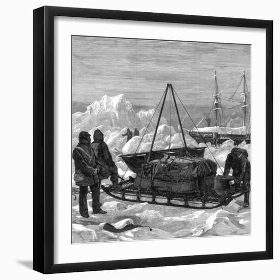 Preparing to Start on a Sledge Trip in the Arctic, 1875-W Palmer-Framed Giclee Print