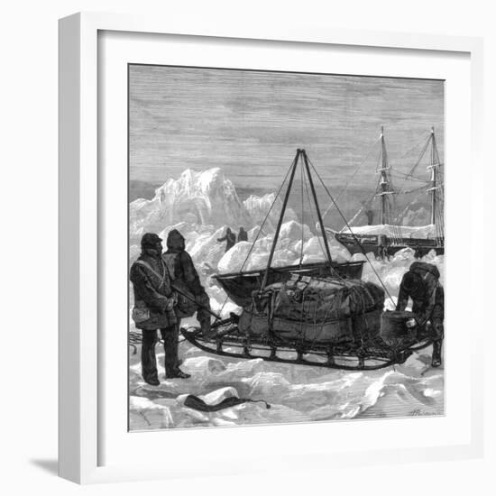 Preparing to Start on a Sledge Trip in the Arctic, 1875-W Palmer-Framed Giclee Print