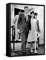 Pres and Jacqueline Kennedy Walk Hand-In-Hand after Death of Infant Son, Patrick Bouvier Kennedy-null-Framed Stretched Canvas