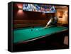 Pres Barack Obama Plays Game of Pool Following Conclusion of G8 Summit, Camp David, May 19, 2012-null-Framed Stretched Canvas