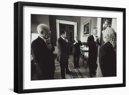 Pres. Clinton and Middle East Leaders before Signing to Extend Palestinian Rule on the West Bank-null-Framed Photo