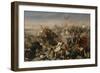 Près d'Auxerre, livrée sur les bords de la rivière l'Andrie, par Charles le Chauve et Louis II le-Tony Johannot-Framed Giclee Print