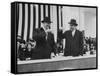 Pres. Dwight D. Eisenhower and Vice Pres. Richard M. Nixon on Inauguration Day-Ed Clark-Framed Stretched Canvas