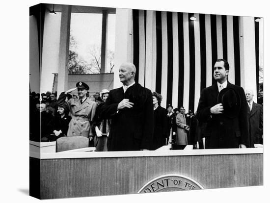 Pres. Dwight D. Eisenhower and Vice Pres. Richard M. Nixon, Watching the Inauguration Parade-Ed Clark-Stretched Canvas