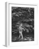 Pres. Dwight D. Eisenhower Fishing, During His New England Vacation-null-Framed Photographic Print