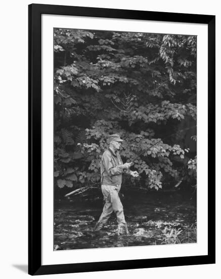 Pres. Dwight D. Eisenhower Fishing, During His New England Vacation-null-Framed Photographic Print