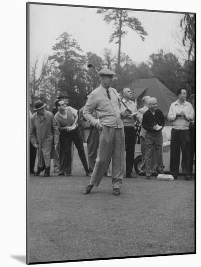 Pres. Dwight D. Eisenhower, Golfing-null-Mounted Photographic Print