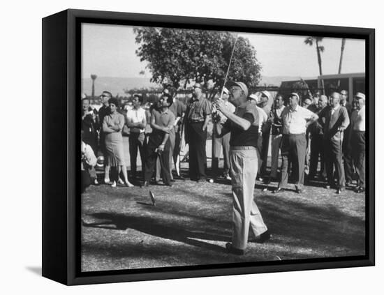 Pres. Dwight D. Eisenhower Playing Golf with George E. Allen-Ed Clark-Framed Stretched Canvas