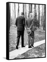 Pres Dwight Eisenhower and John Kennedy after Failed Bay of Pigs Invasion, Camp David, Apr 22, 1961-null-Framed Stretched Canvas