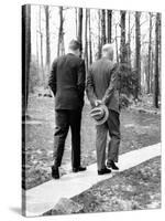 Pres Dwight Eisenhower and John Kennedy after Failed Bay of Pigs Invasion, Camp David, Apr 22, 1961-null-Stretched Canvas