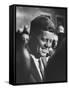 Pres.-Elect John F. Kennedy, on Announcement of Birth of His Son, at Home in Georgetown-null-Framed Stretched Canvas