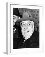 Pres Franklin Roosevelt Breaks Ground for $80,000,000 Brooklyn-Battery Tunnel Project, Oct 28, 1940-null-Framed Photo