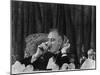 Pres. Franklin Roosevelt Drinking Wine and Smoking a Cigarette During the Jackson Day Dinner-null-Mounted Photographic Print