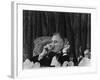 Pres. Franklin Roosevelt Drinking Wine and Smoking a Cigarette During the Jackson Day Dinner-null-Framed Photographic Print