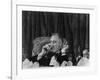 Pres. Franklin Roosevelt Drinking Wine and Smoking a Cigarette During the Jackson Day Dinner-null-Framed Photographic Print