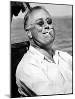 Pres Franklin Roosevelt Smokes Cigarette and Fishing During Vacation on Gulf of Mexico, May 10 1937-null-Mounted Photo