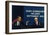 Pres. George H. W. Bush and Soviet Pres. Mikhail Gorbachev at the Helsinki Summit, Sept. 9, 1990-null-Framed Photo