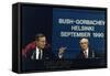 Pres. George H. W. Bush and Soviet Pres. Mikhail Gorbachev at the Helsinki Summit, Sept. 9, 1990-null-Framed Stretched Canvas