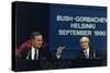 Pres. George H. W. Bush and Soviet Pres. Mikhail Gorbachev at the Helsinki Summit, Sept. 9, 1990-null-Stretched Canvas