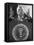 Pres. Harry S. Truman Giving a Speech at a Jefferson-Jackson Day Dinner-null-Framed Stretched Canvas