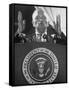 Pres. Harry S. Truman Giving a Speech at a Jefferson-Jackson Day Dinner-null-Framed Stretched Canvas