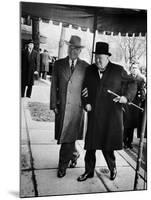 Pres. Harry Truman Walking Arm-In-Arm with British Prime Minister Winston Churchill, Blair House-George Skadding-Mounted Photographic Print