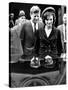 Pres John and Jacqueline Kennedy Leaving Newport's St Mary's Church Where They Attended Mass-null-Stretched Canvas