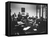 Pres. John F. Kennedy and Cabinet During Steel Crisis in the Cabinet Room-null-Framed Stretched Canvas