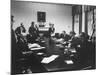 Pres. John F. Kennedy and Cabinet During Steel Crisis in the Cabinet Room-null-Mounted Photographic Print