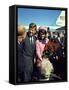 Pres. John F. Kennedy and Wife Jackie Arriving at Love Field, Campaign Tour with VP Lyndon Johnson-Art Rickerby-Framed Stretched Canvas