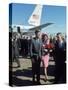 Pres. John F Kennedy and Wife Jackie at Love Field During Campaign Tour on Day of Assassination-Art Rickerby-Stretched Canvas
