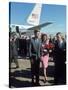 Pres. John F Kennedy and Wife Jackie at Love Field During Campaign Tour on Day of Assassination-Art Rickerby-Stretched Canvas