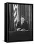 Pres. John F. Kennedy at White House Broadcasting Nationwide Speech on Berlin Crisis-Ed Clark-Framed Stretched Canvas