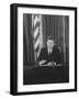 Pres. John F. Kennedy at White House Broadcasting Nationwide Speech on Berlin Crisis-Ed Clark-Framed Photographic Print