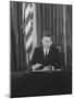 Pres. John F. Kennedy at White House Broadcasting Nationwide Speech on Berlin Crisis-Ed Clark-Mounted Photographic Print