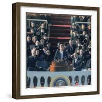 Pres. John F. Kennedy Delivering His Inaugural Speech-null-Framed Photographic Print