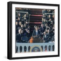 Pres. John F. Kennedy Delivering His Inaugural Speech-null-Framed Photographic Print