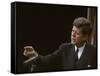 Pres. John F. Kennedy Gesturing During Press Conf. Concerning Governmental Aid to Parochial Schools-null-Framed Stretched Canvas