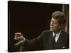 Pres. John F. Kennedy Gesturing During Press Conf. Concerning Governmental Aid to Parochial Schools-null-Stretched Canvas