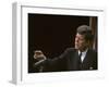 Pres. John F. Kennedy Gesturing During Press Conf. Concerning Governmental Aid to Parochial Schools-null-Framed Photographic Print