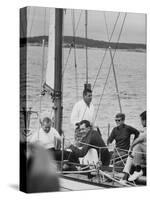 Pres. John F. Kennedy Sailing with Sen. Edmund S. Muskie-null-Stretched Canvas