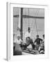 Pres. John F. Kennedy Sailing with Sen. Edmund S. Muskie-null-Framed Photographic Print