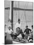 Pres. John F. Kennedy Sailing with Sen. Edmund S. Muskie-null-Mounted Photographic Print