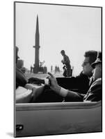 Pres. John F. Kennedy W. Gen. Paul Adams, During Tour of a Pershing Missile at Fort Bragg-null-Mounted Photographic Print