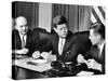 Pres. John F. Kennedy with Dean Rusk and Robert S. Mcnamara-null-Stretched Canvas